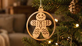 3 Stk. Lebkuchenmann Weihnachtsschmuck, Baumschmuck aus Zirbe f&uuml;r Weihnachten