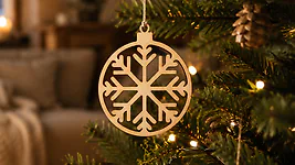 3 Stk. Schneeflocke Weihnachtsschmuck, Baumschmuck aus Zirbe f&uuml;r Weihnachten