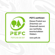 PEFC Zertifikat f&uuml;r nachhaltiges Zirbenholz