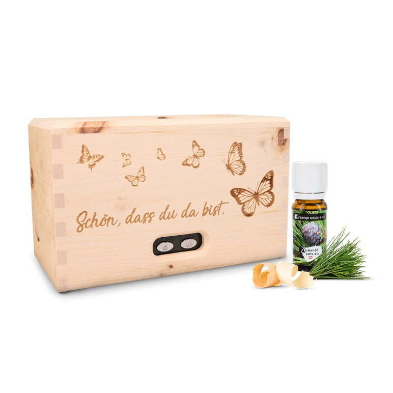 ZirbenDiffuser "KLASSIK" mit der Gravur "Schmetterling" |...