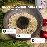 Bijos Holzkohletabletten 33mm | 10 St&uuml;ck