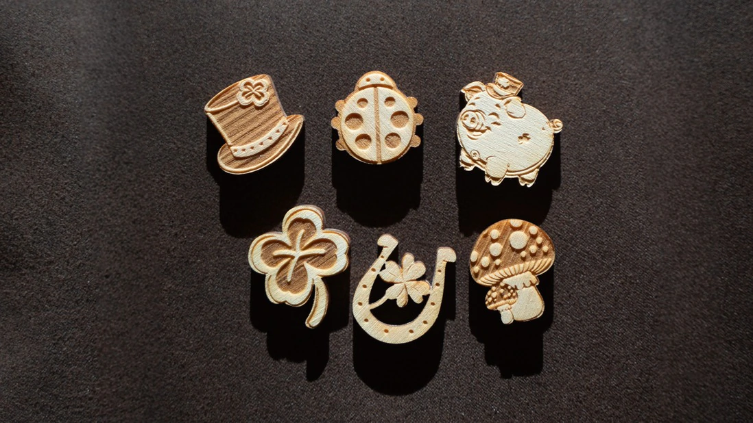 6er Gl&uuml;cksbringer-Set "klein" | je ca. 2cm gro&szlig; | 1x Kleeblatt, 1x ...