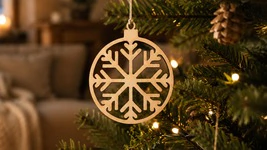 3 Stk. Schneeflocke Weihnachtsschmuck, Baumschmuck aus Zirbe f&uuml;r Weihnachten
